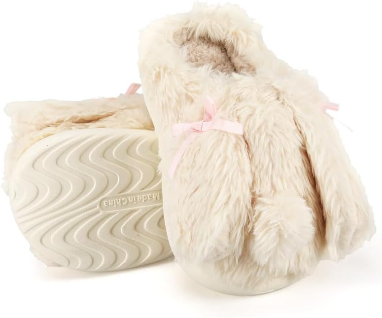 Women's Fuzzy Indoor Slippers, Cozy Plush Winter House Shoes with Memory Foam, Warm Furry Slip-On Slippers for Home, Anti-Skid Sole, Cute Gifts for Girls & Ladies