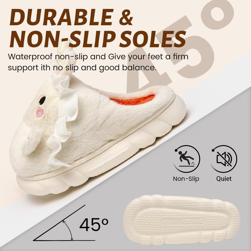 Woman Slippers Winter House Slippers for Women Cute Rabbit Soft Warm Shoes Comfy Home Furry Slippers for Girls