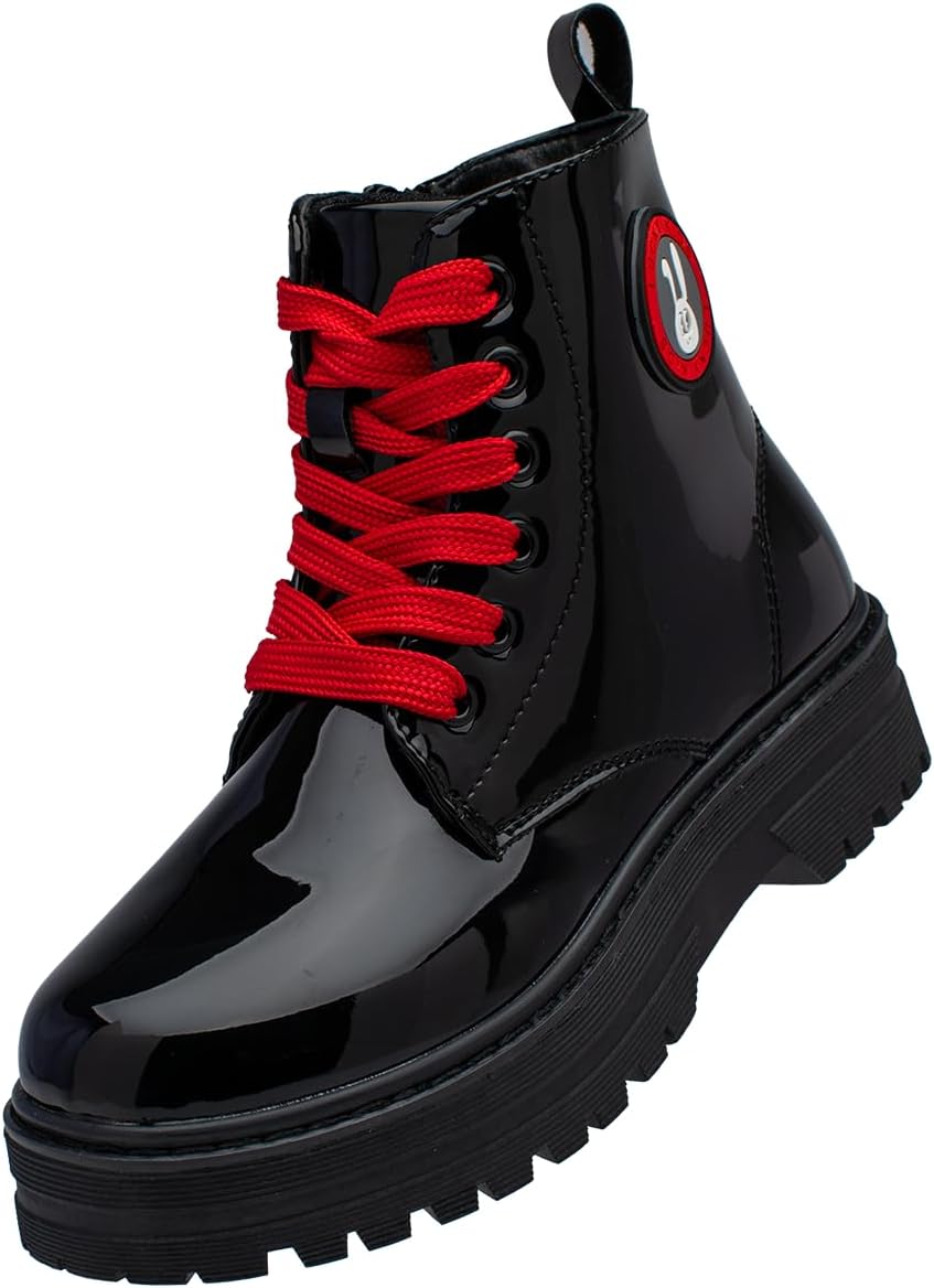 Lucky Kids Stylish Lace-Up & Side-Zip Girls Boots, Non-Slip Sole, Outdoor Walking, Easy Wear for Toddlers/Little Kids