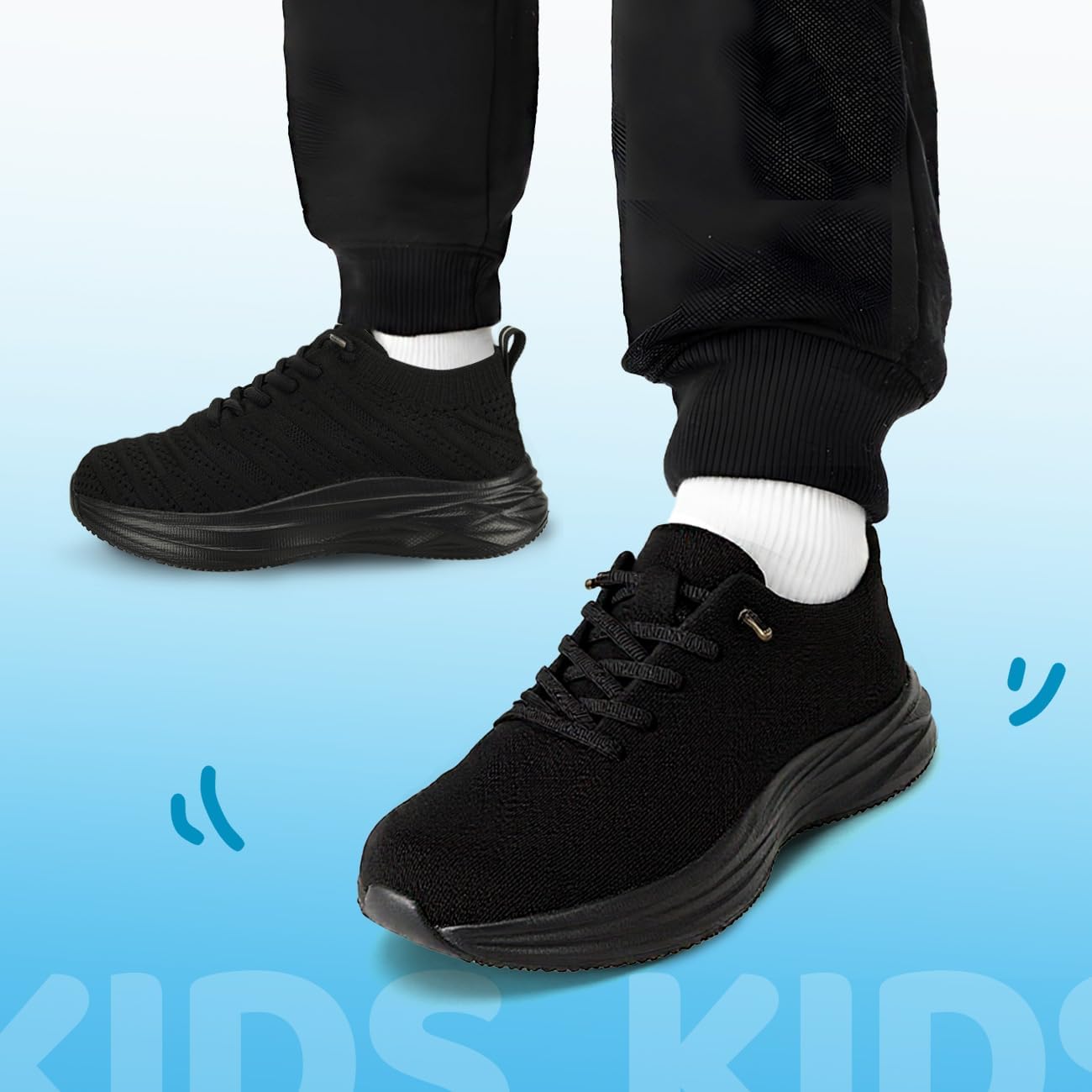 Breathable Knit Sneakers for Kids & Teens – Lightweight Slip-On Running Shoes with Cushioned Sole, Sizes 28-43