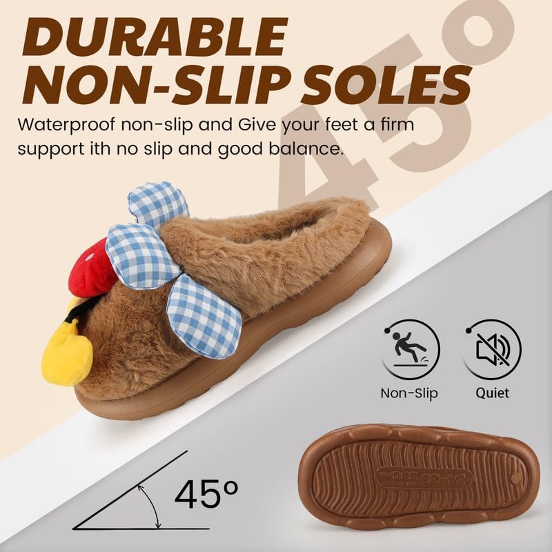 Cozy Plush Fuzzy Slippers for Women and Men - Soft Warm Indoor/Outdoor House Shoes with Non-Slip Sole - Comfortable Winter Gift Idea (Sizes 36-41)