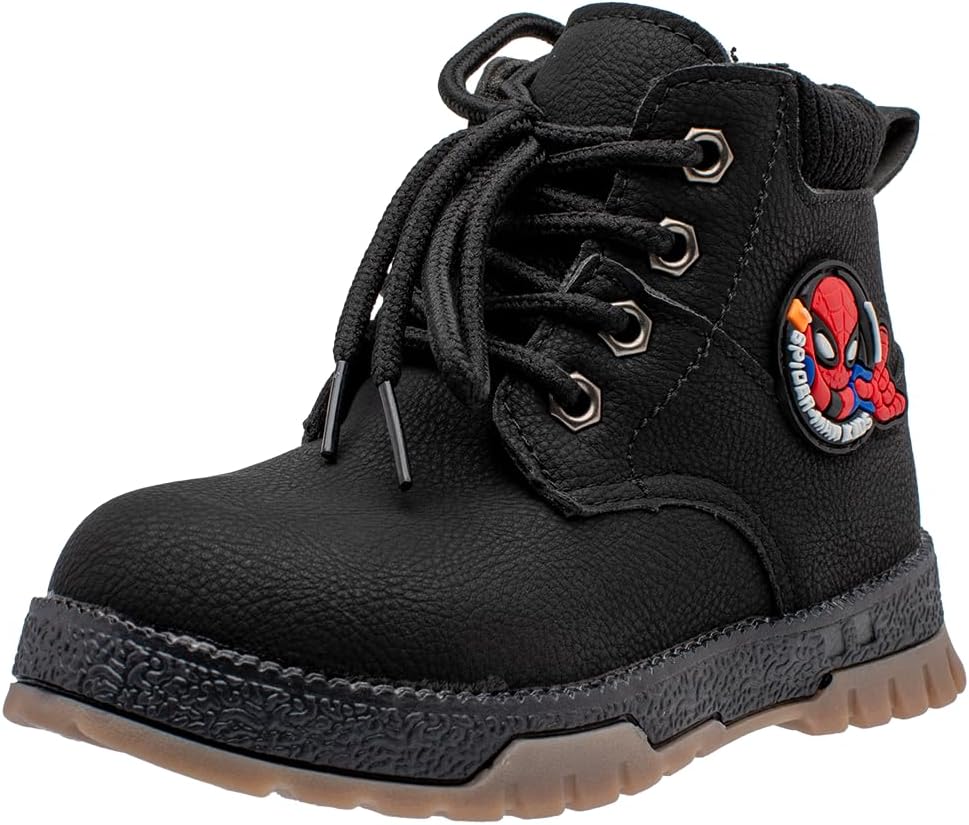 Lucky Kids Stylish Unisex Boots With Lace Up & Side-Zipp Closure For Outdoor Walking Non Slip Sole Easy Wear Boots For Toddlers