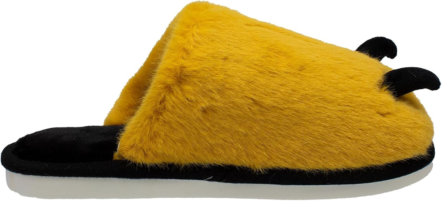 Lucky Kids Unisex Comfy Bedroom Scuff Slippers for Indoor & Outdoor Activities with Cute Animal Paw Design & Anti Skid Rubber Sole for Toddlers/Little Kids