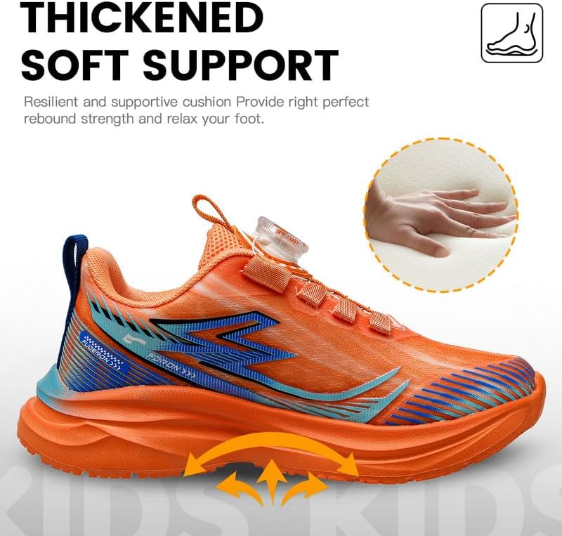 Lucky Kids Kids Sneakers for Sports Lightweight Athletic Shoes Breathable Running Shoes Non Slip Sneakers for Boys and Girls