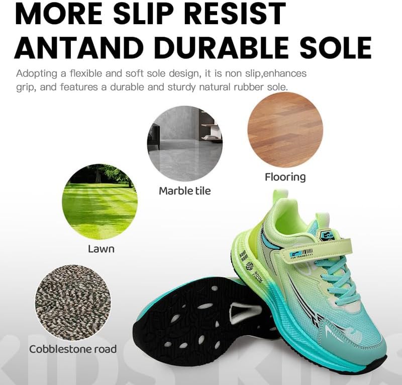 Lucky Kids Kids Sneakers for Sports Lightweight Athletic Shoes Breathable Running Shoes Non Slip Sneakers for Boys and Girls