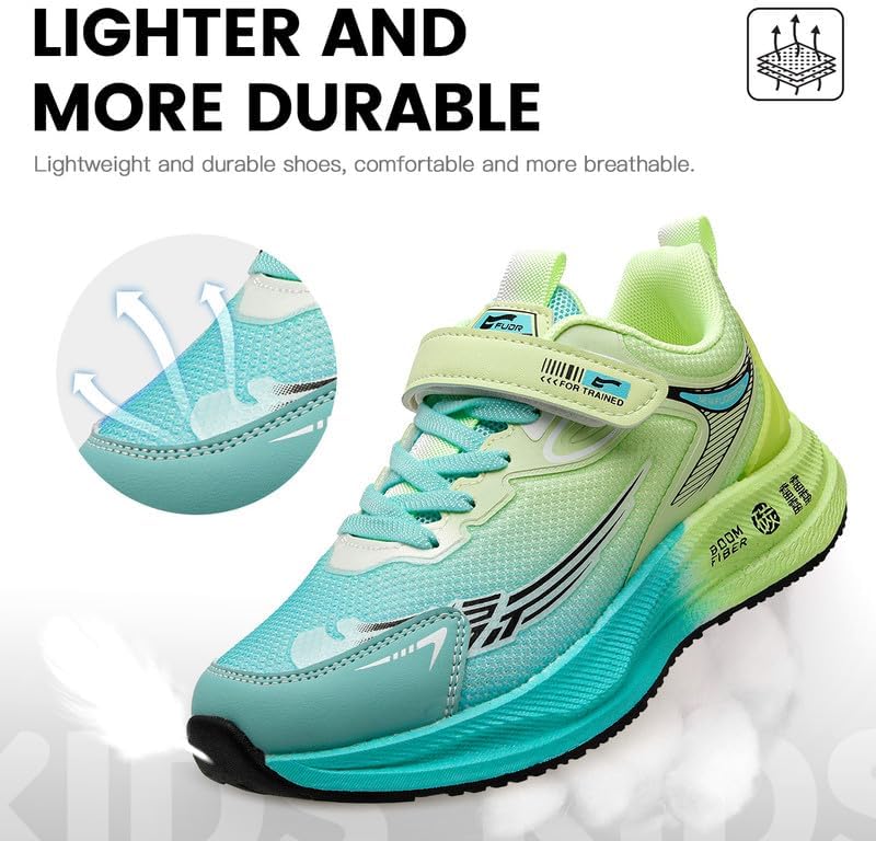 Lucky Kids Kids Sneakers for Sports Lightweight Athletic Shoes Breathable Running Shoes Non Slip Sneakers for Boys and Girls