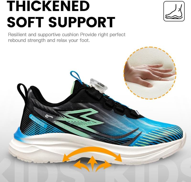 Lucky Kids Kids Sneakers for Sports Lightweight Athletic Shoes Breathable Running Shoes Non Slip Sneakers for Boys and Girls
