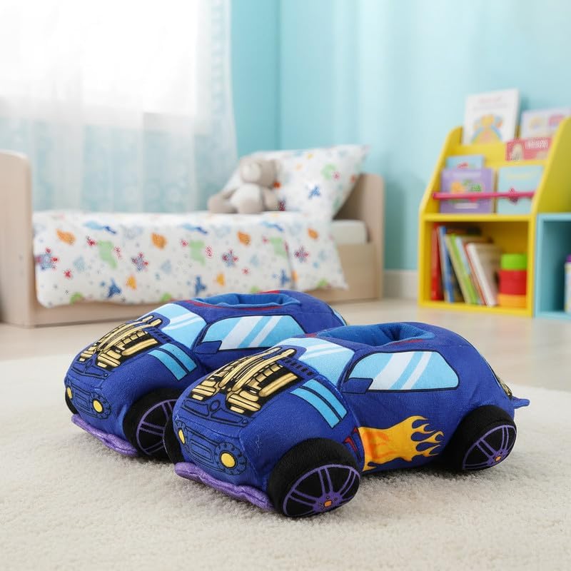 Kids Cute Cartoon Plush Slippers – Soft Warm Fuzzy Indoor Shoes with Anti-Slip Sole, Cozy Winter Slippers for Boys and Girls