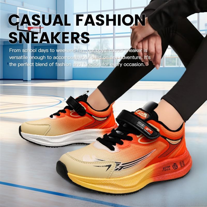 Lucky Kids Kids Sneakers for Sports Lightweight Athletic Shoes Breathable Running Shoes Non Slip Sneakers for Boys and Girls