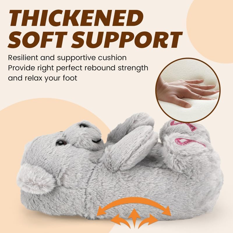 Funny Cartoon Plush Slippers for Adults – Warm Fleece Memory Foam Indoor Shoes, Soft Cozy House Slippers with Non-Slip Sole for Women
