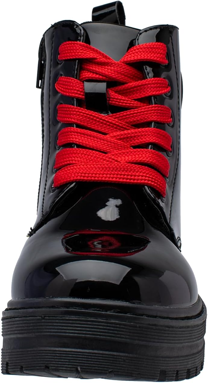 Lucky Kids Stylish Lace-Up & Side-Zip Girls Boots, Non-Slip Sole, Outdoor Walking, Easy Wear for Toddlers/Little Kids
