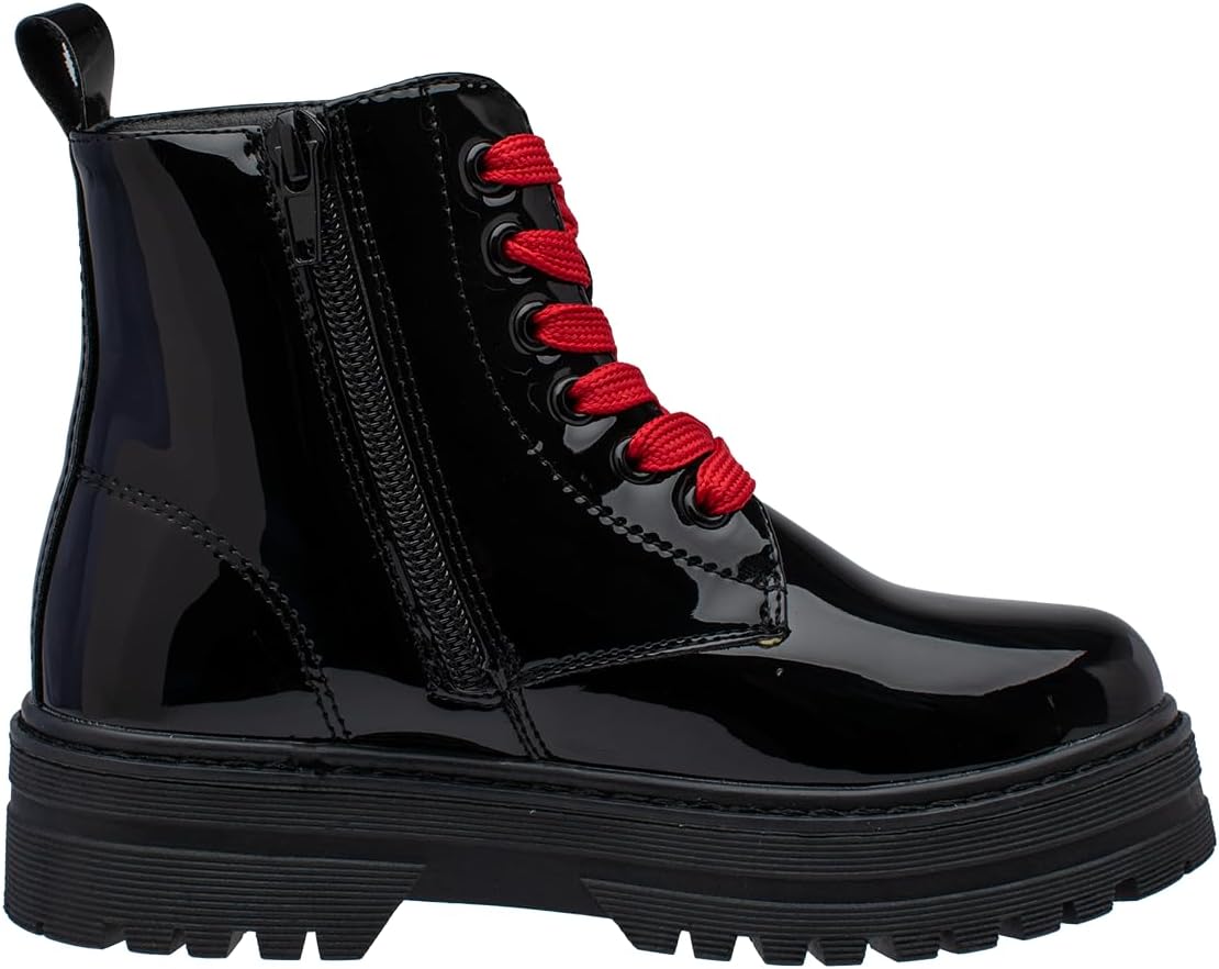 Lucky Kids Stylish Lace-Up & Side-Zip Girls Boots, Non-Slip Sole, Outdoor Walking, Easy Wear for Toddlers/Little Kids