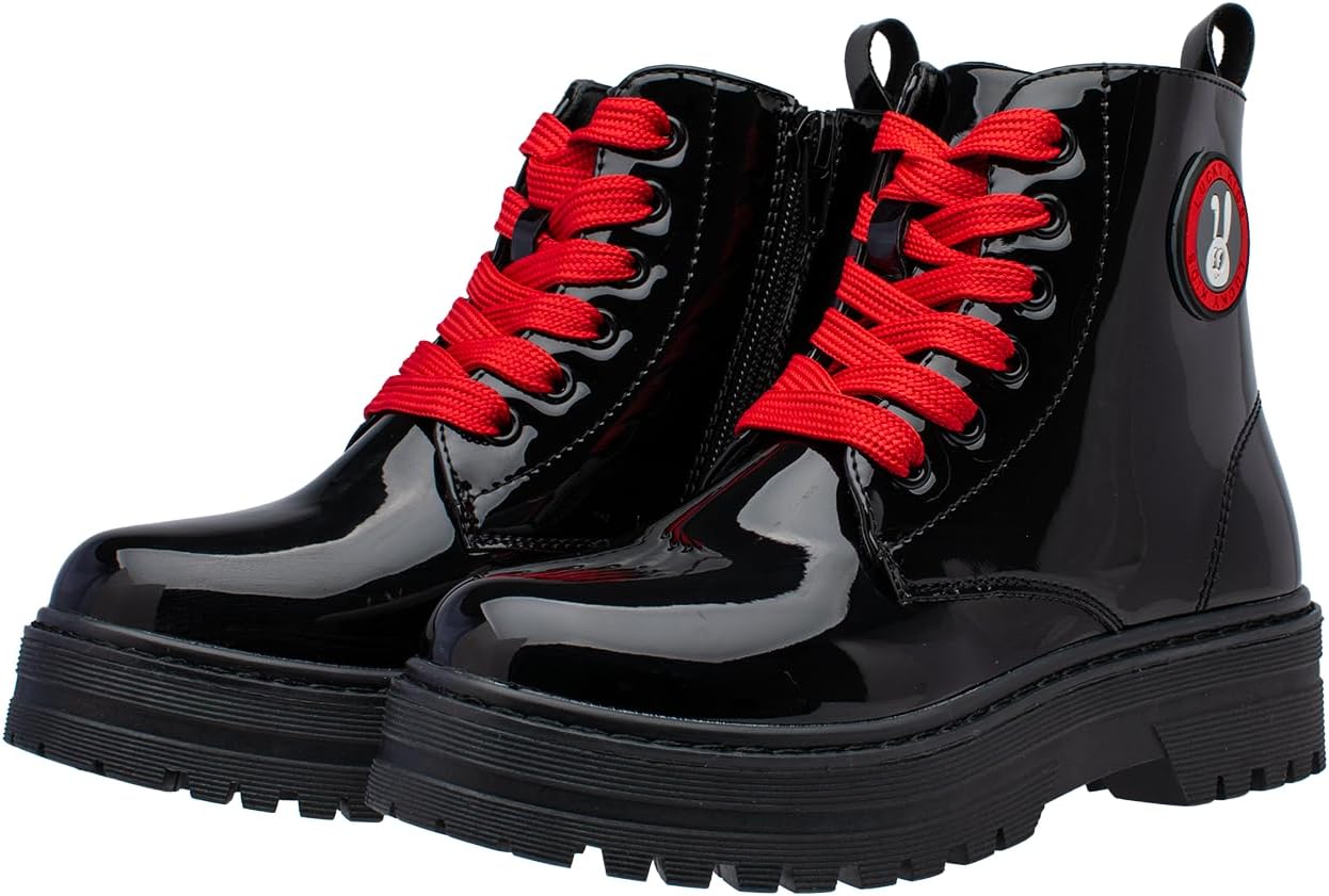 Lucky Kids Stylish Lace-Up & Side-Zip Girls Boots, Non-Slip Sole, Outdoor Walking, Easy Wear for Toddlers/Little Kids