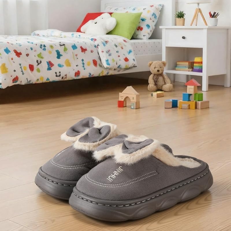 Cartoon Slippers for Kids, Funny Animal House Shoes with Non-Slip Sole, Cozy Plush Indoor Comfort Footwear for Boys and Girls