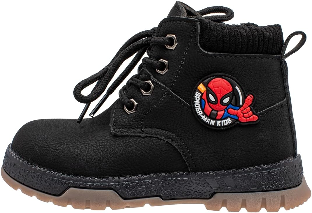 Lucky Kids Stylish Unisex Boots With Lace Up & Side-Zipp Closure For Outdoor Walking Non Slip Sole Easy Wear Boots For Toddlers