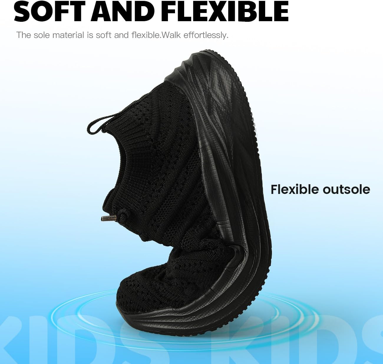 Breathable Knit Sneakers for Kids & Teens – Lightweight Slip-On Running Shoes with Cushioned Sole, Sizes 28-43