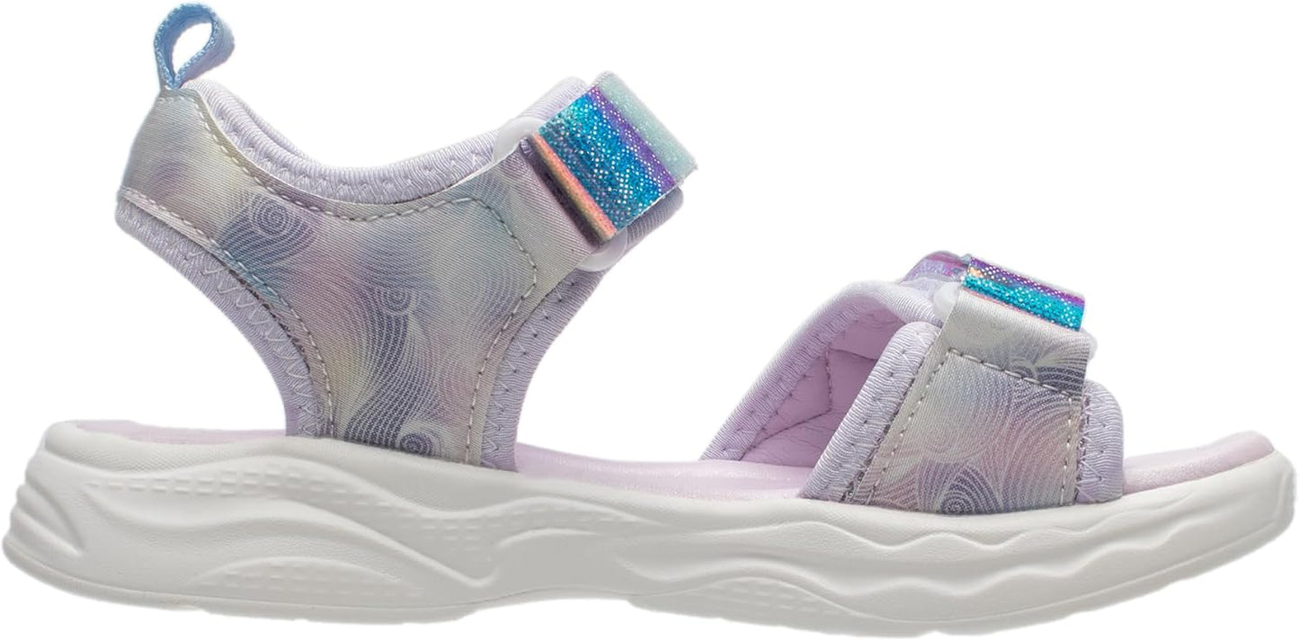 Lucky Kids Girls Cute Waterproof Open Toe Sports Sandals with Hook & Loop Closure for Toddlers and Little Kids - Ideal for Hiking and Beach Outdoor Activities