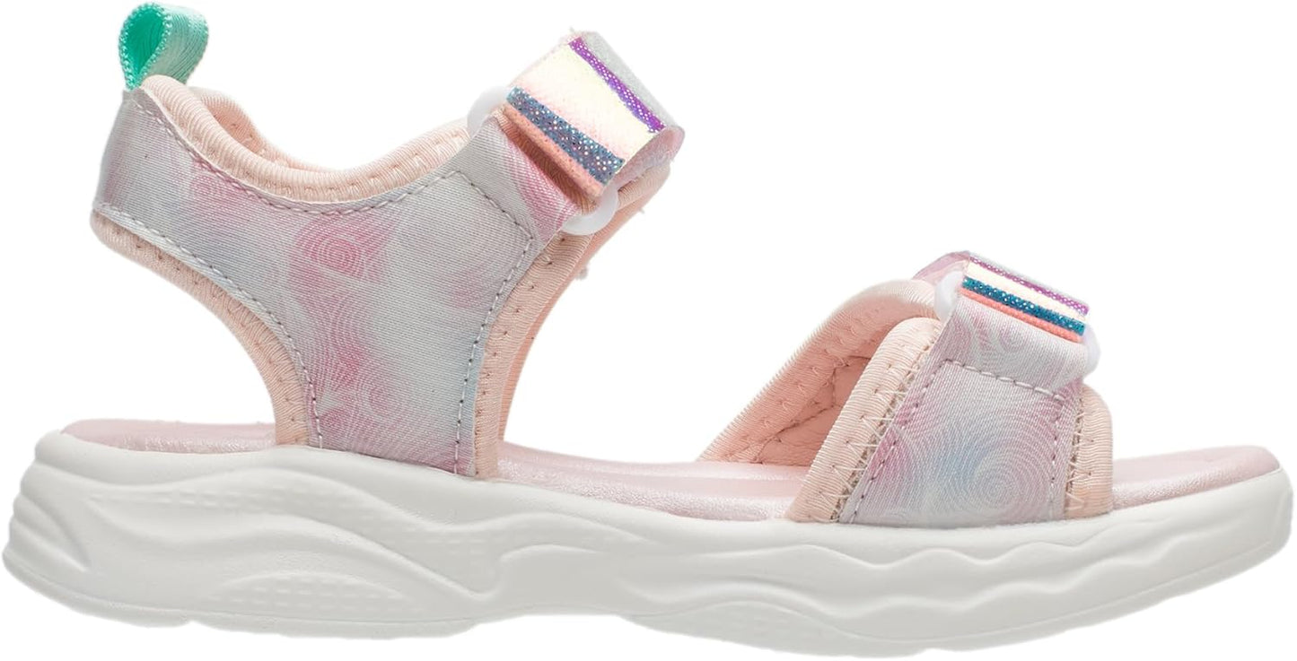 Lucky Kids Girls Cute Waterproof Open Toe Sports Sandals with Hook & Loop Closure for Toddlers and Little Kids - Ideal for Hiking and Beach Outdoor Activities