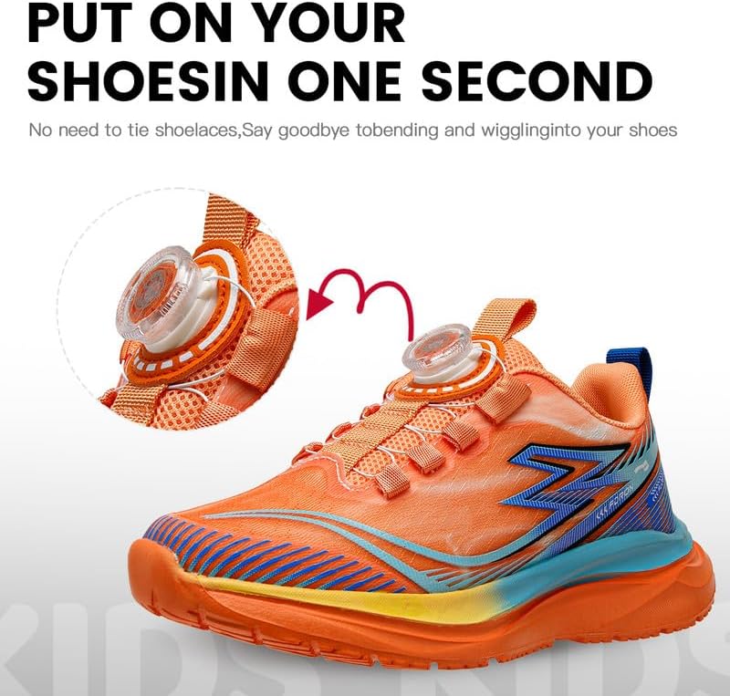Lucky Kids Kids Sneakers for Sports Lightweight Athletic Shoes Breathable Running Shoes Non Slip Sneakers for Boys and Girls