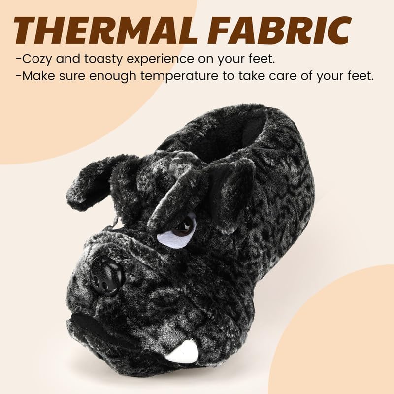 Funny Cartoon Plush Slippers for Adults – Warm Fleece Memory Foam Indoor Shoes, Soft Cozy House Slippers with Non-Slip Sole for Women