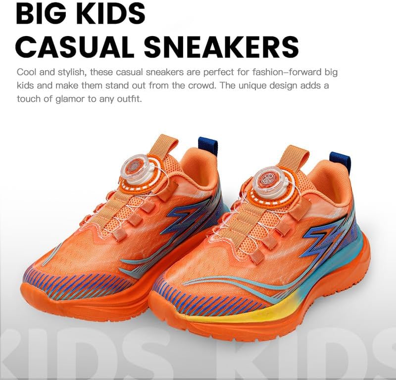 Lucky Kids Kids Sneakers for Sports Lightweight Athletic Shoes Breathable Running Shoes Non Slip Sneakers for Boys and Girls