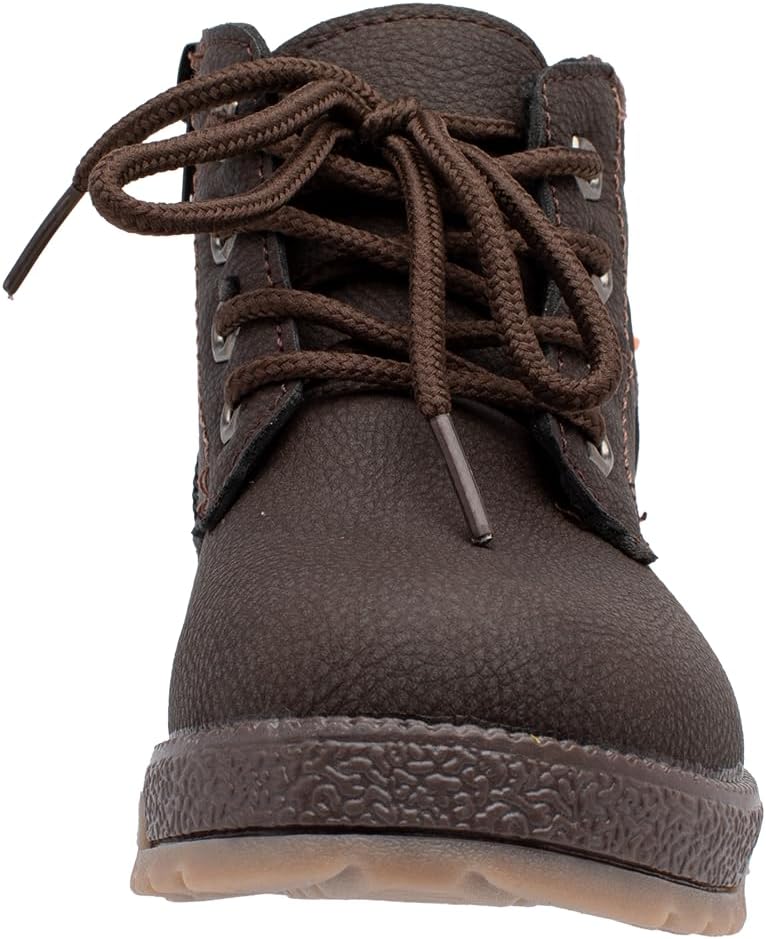 Lucky Kids Stylish Unisex Boots With Lace Up & Side-Zipp Closure For Outdoor Walking Non Slip Sole Easy Wear Boots For Toddlers