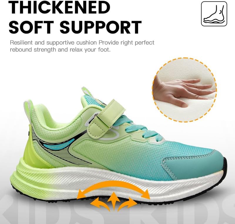 Lucky Kids Kids Sneakers for Sports Lightweight Athletic Shoes Breathable Running Shoes Non Slip Sneakers for Boys and Girls