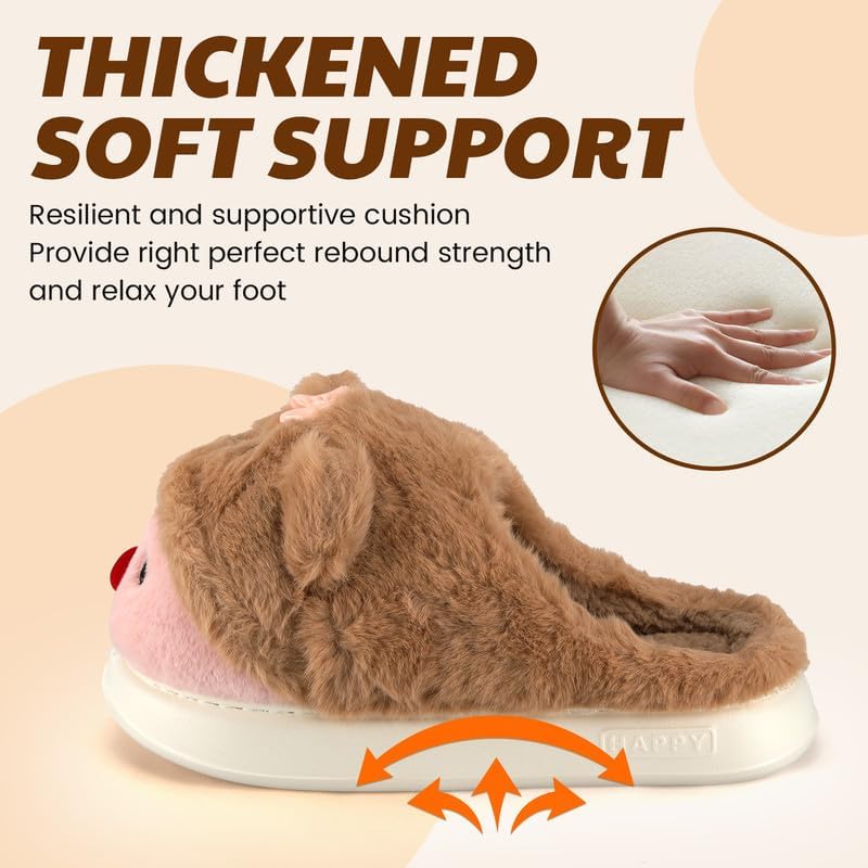 Cozy Plush Fuzzy Slippers for Women and Men - Soft Warm Indoor/Outdoor House Shoes with Non-Slip Sole - Comfortable Winter Gift Idea (Sizes 36-41)