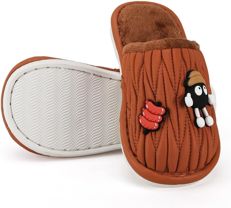 Cartoon Slippers for Kids, Funny Animal House Shoes with Non-Slip Sole, Cozy Plush Indoor Comfort Footwear for Boys and Girls