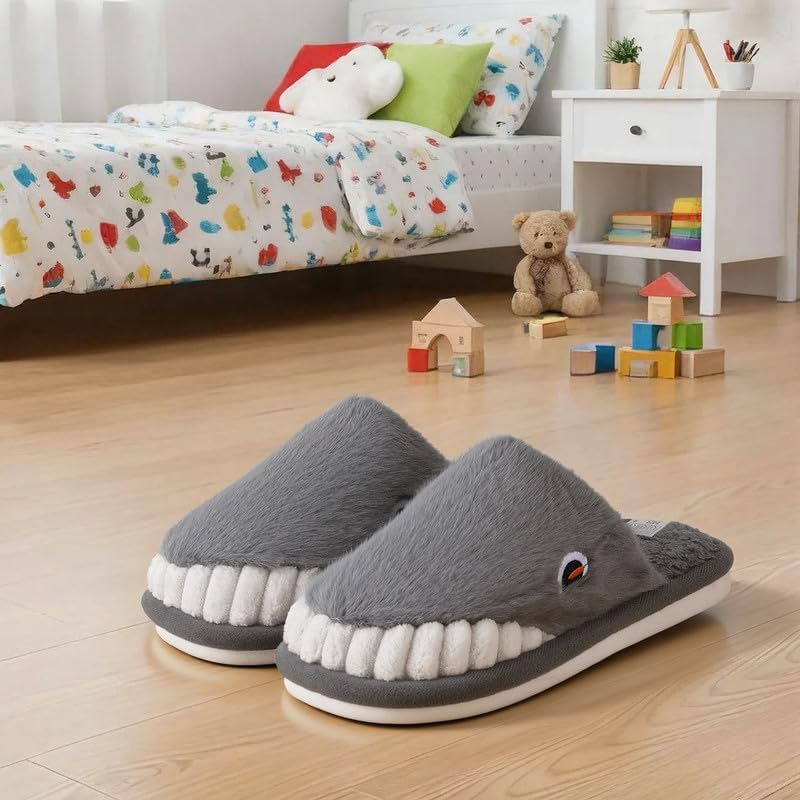 Cartoon Slippers for Kids, Funny Animal House Shoes with Non-Slip Sole, Cozy Plush Indoor Comfort Footwear for Boys and Girls