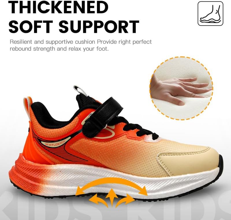 Lucky Kids Kids Sneakers for Sports Lightweight Athletic Shoes Breathable Running Shoes Non Slip Sneakers for Boys and Girls