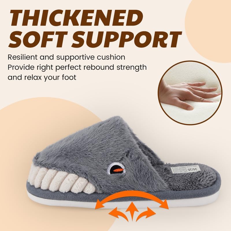 Cartoon Slippers for Kids, Funny Animal House Shoes with Non-Slip Sole, Cozy Plush Indoor Comfort Footwear for Boys and Girls