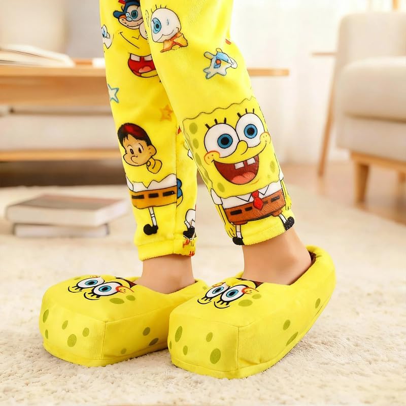 Kids Cute Cartoon Plush Slippers – Soft Warm Fuzzy Indoor Shoes with Anti-Slip Sole, Cozy Winter Slippers for Boys and Girls