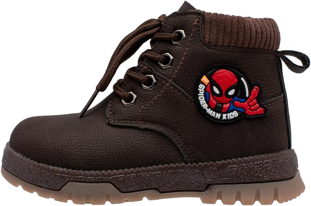 Lucky Kids Stylish Unisex Boots With Lace Up & Side-Zipp Closure For Outdoor Walking Non Slip Sole Easy Wear Boots For Toddlers