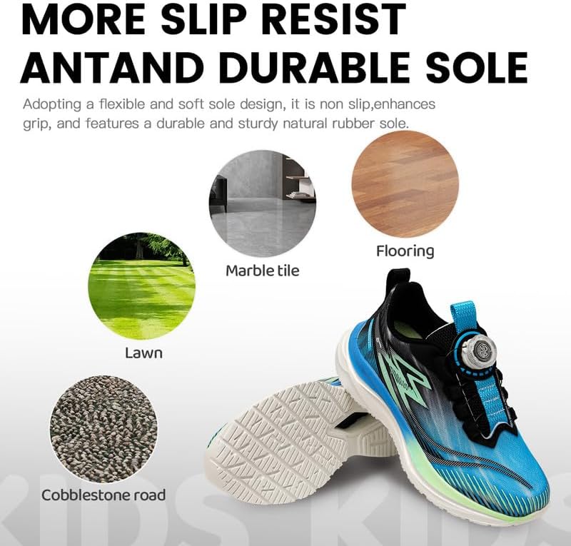 Lucky Kids Kids Sneakers for Sports Lightweight Athletic Shoes Breathable Running Shoes Non Slip Sneakers for Boys and Girls