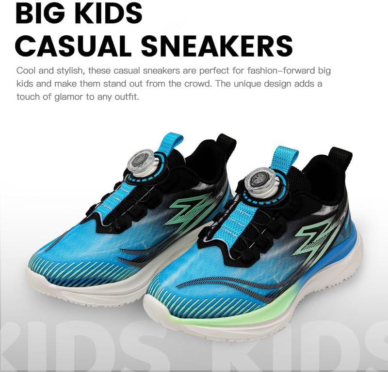 Lucky Kids Kids Sneakers for Sports Lightweight Athletic Shoes Breathable Running Shoes Non Slip Sneakers for Boys and Girls