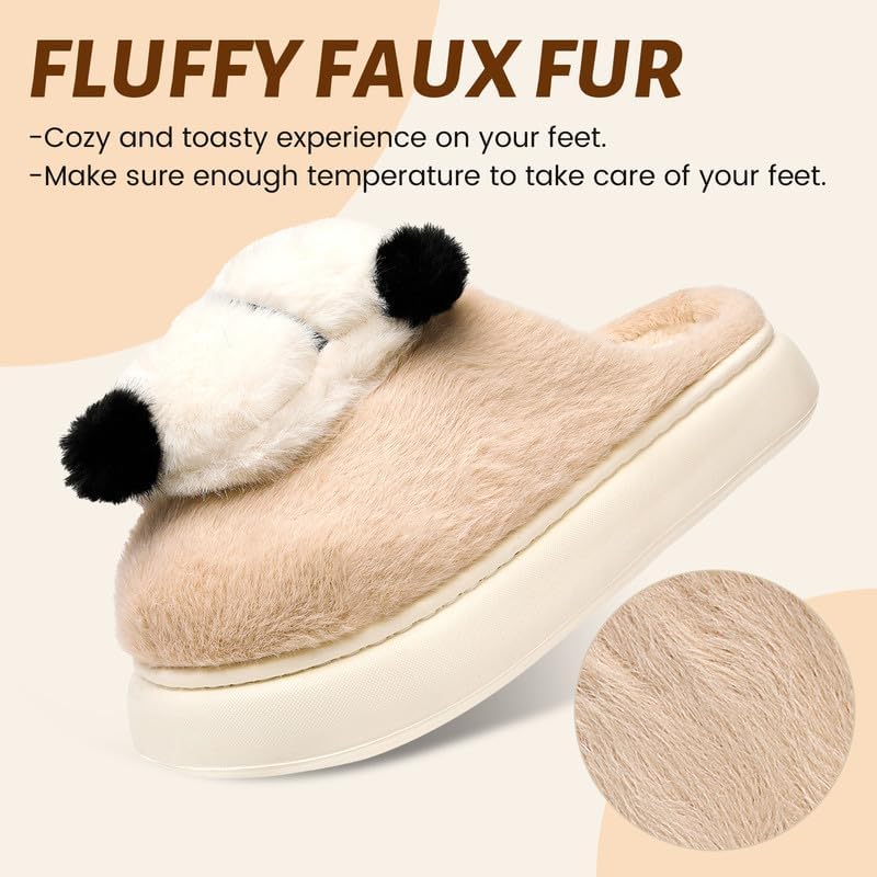 Woman Slippers Winter House Slippers for women Cute Soft Warm Shoes Comfy Home Furry Slippers