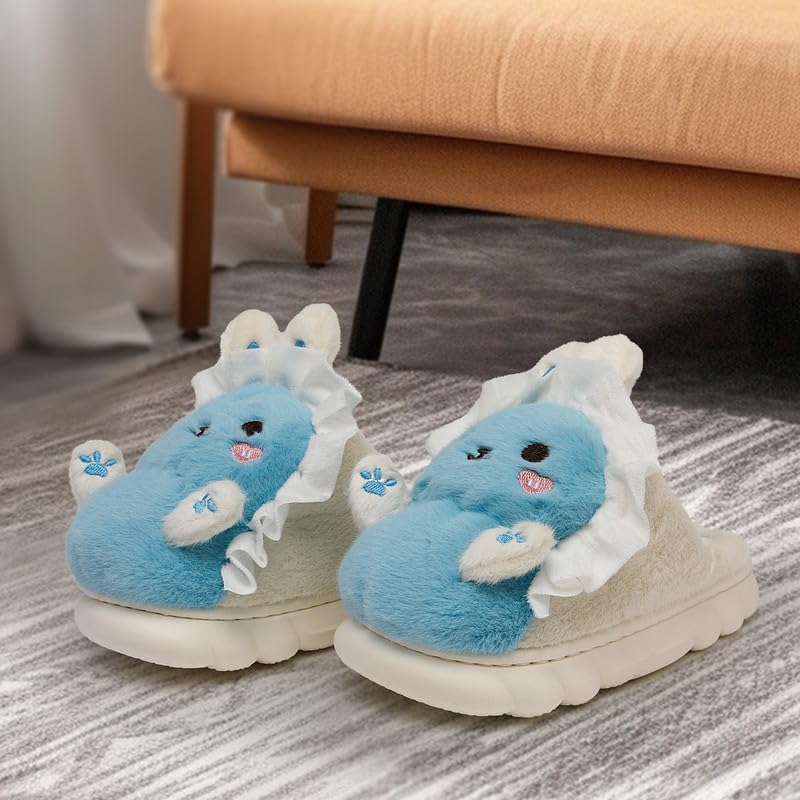 Woman Slippers Winter House Slippers for Women Cute Rabbit Soft Warm Shoes Comfy Home Furry Slippers for Girls