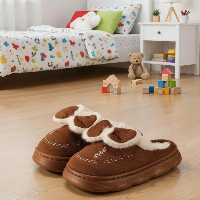 Cartoon Slippers for Kids, Funny Animal House Shoes with Non-Slip Sole, Cozy Plush Indoor Comfort Footwear for Boys and Girls