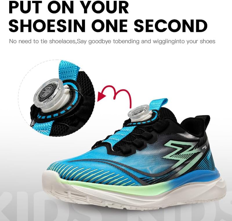Lucky Kids Kids Sneakers for Sports Lightweight Athletic Shoes Breathable Running Shoes Non Slip Sneakers for Boys and Girls