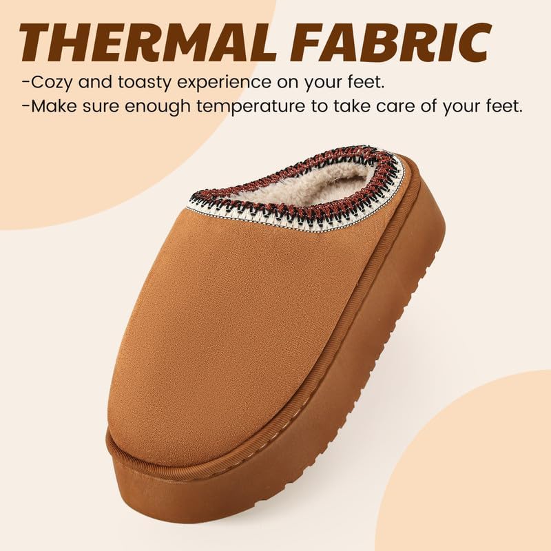 Women’s Fuzzy Winter Slippers, Plush Faux Fur House Shoes with Memory Foam, Cozy Warm Indoor Slip-On Slippers with Non-Slip Sole, Cute Fluffy Home Shoes for Girls & Ladies