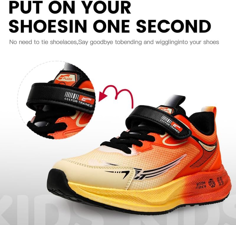 Lucky Kids Kids Sneakers for Sports Lightweight Athletic Shoes Breathable Running Shoes Non Slip Sneakers for Boys and Girls