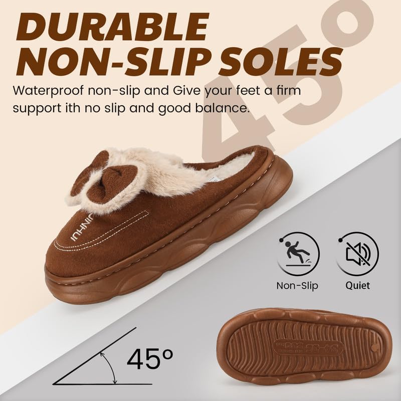 Cartoon Slippers for Kids, Funny Animal House Shoes with Non-Slip Sole, Cozy Plush Indoor Comfort Footwear for Boys and Girls