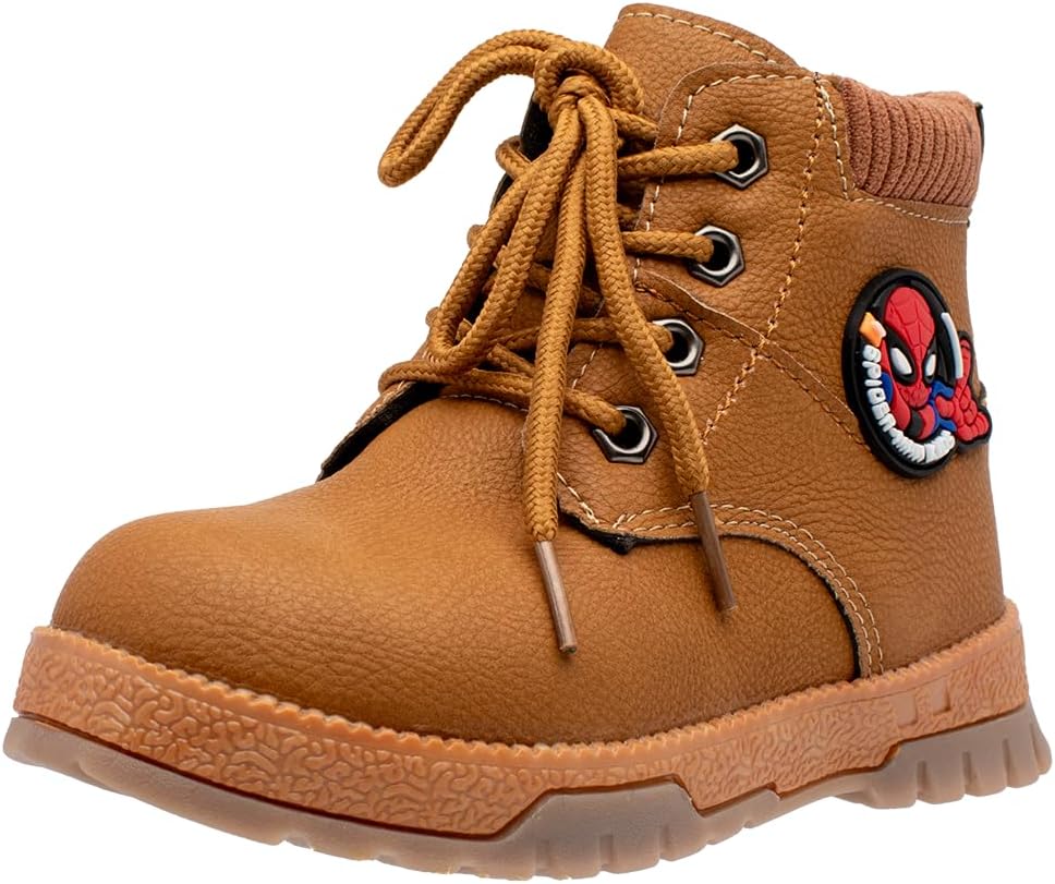 Lucky Kids Stylish Unisex Boots With Lace Up & Side-Zipp Closure For Outdoor Walking Non Slip Sole Easy Wear Boots For Toddlers