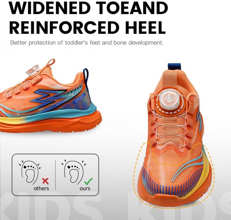 Lucky Kids Kids Sneakers for Sports Lightweight Athletic Shoes Breathable Running Shoes Non Slip Sneakers for Boys and Girls
