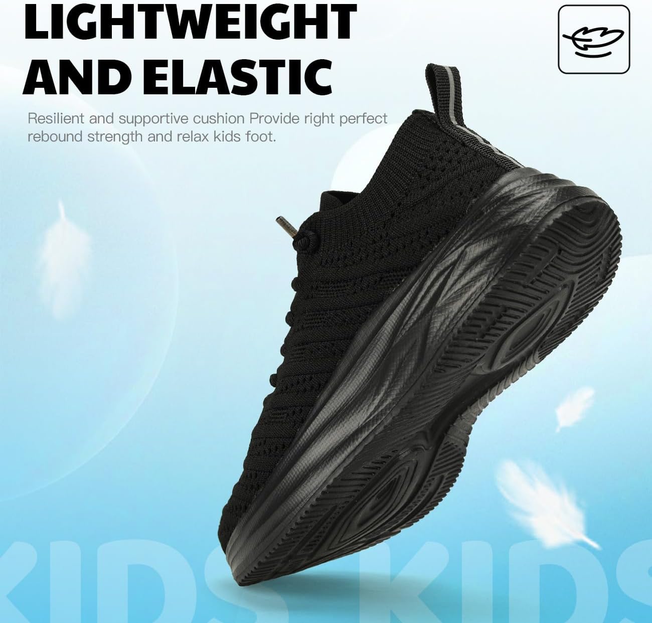 Breathable Knit Sneakers for Kids & Teens – Lightweight Slip-On Running Shoes with Cushioned Sole, Sizes 28-43