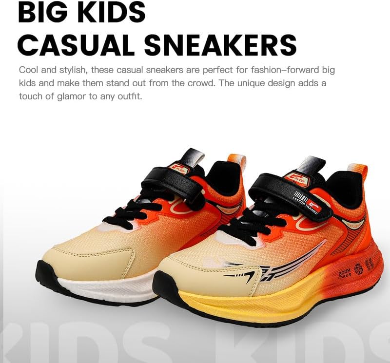 Lucky Kids Kids Sneakers for Sports Lightweight Athletic Shoes Breathable Running Shoes Non Slip Sneakers for Boys and Girls
