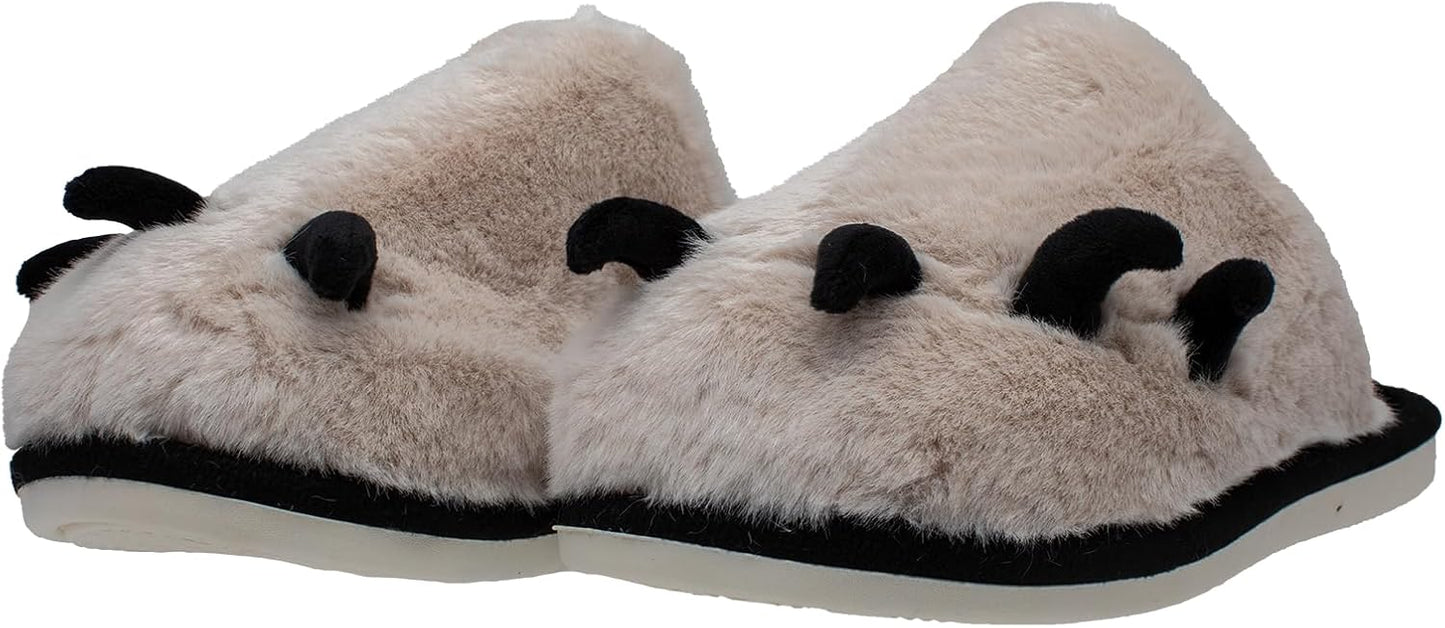 Lucky Kids Unisex Comfy Bedroom Scuff Slippers for Indoor & Outdoor Activities with Cute Animal Paw Design & Anti Skid Rubber Sole for Toddlers/Little Kids