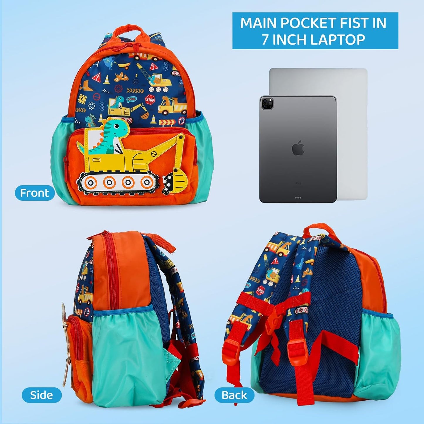 Kids Backpack for Boys Girls – Lightweight Cartoon Toddler School Bag, Preschool Backpack with Comfortable Straps for Children Age