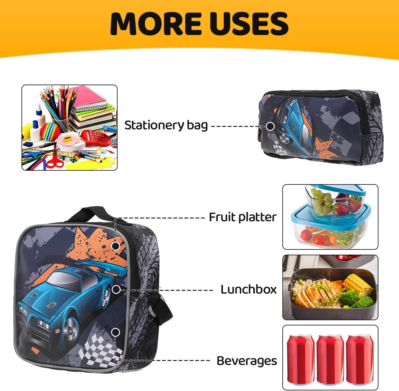 Lucky Kids Children Large Rolling School Bag Student Trolley School Bags with Lunch Bag, Pencil Box Wheeled Backpack Bag Set for Kids
